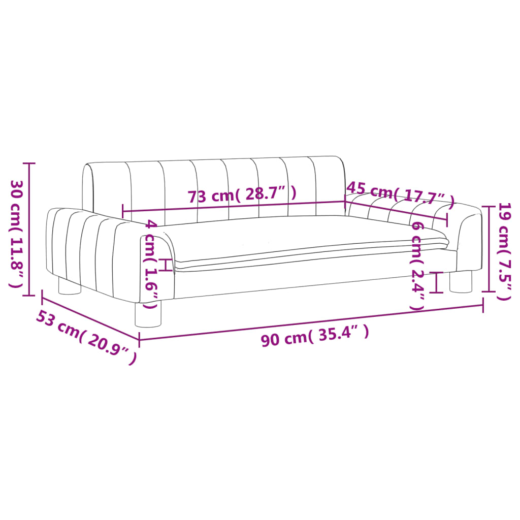 vidaXL Kids Sofa Black 90x53x30 cm Fabric