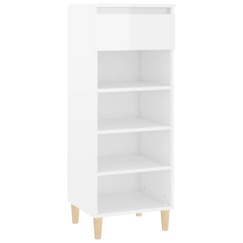 vidaXL Shoe Cabinet High Gloss White 40x36x105 cm Engineered Wood