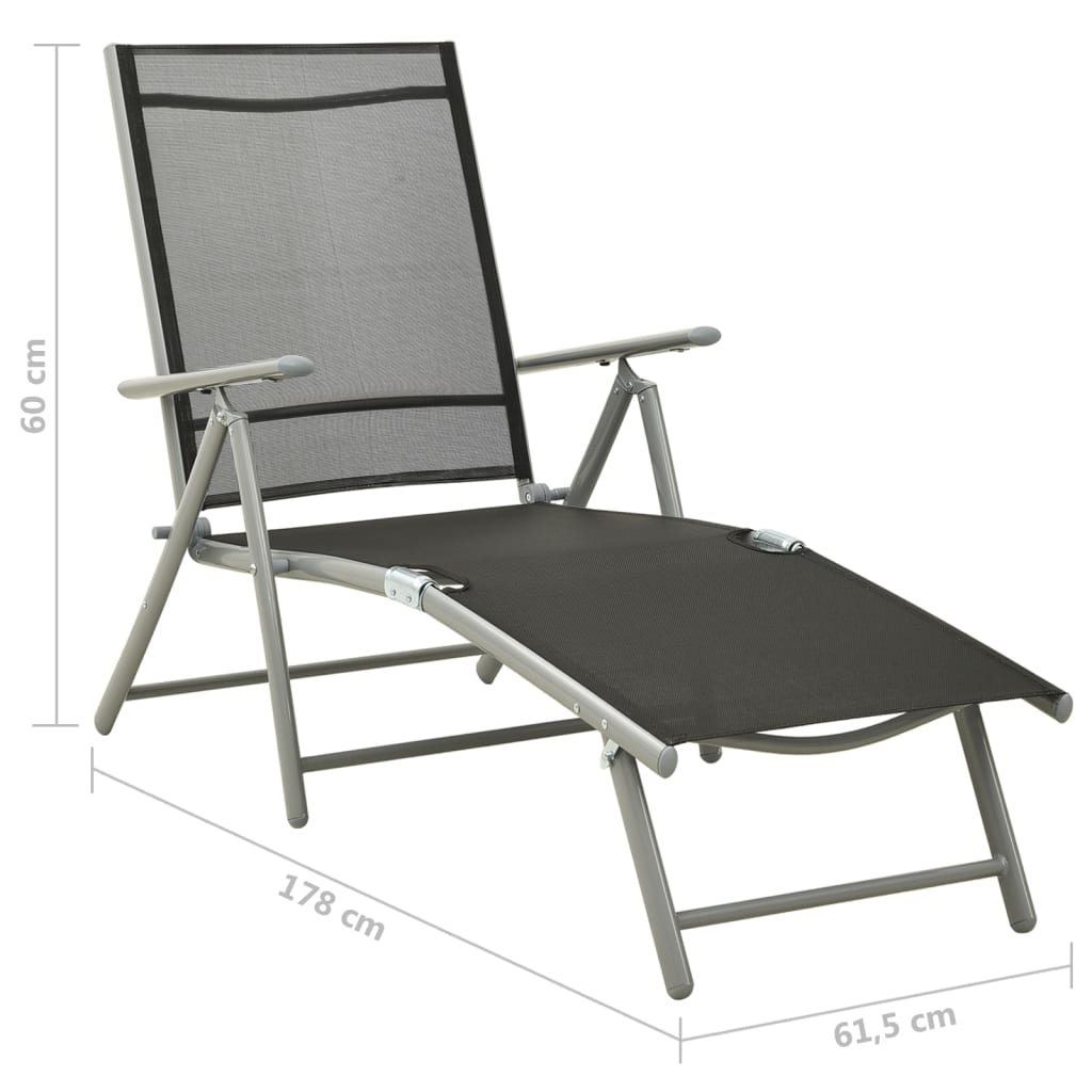 vidaXL 3 Piece Garden Lounge Set Textilene and Aluminium Silver