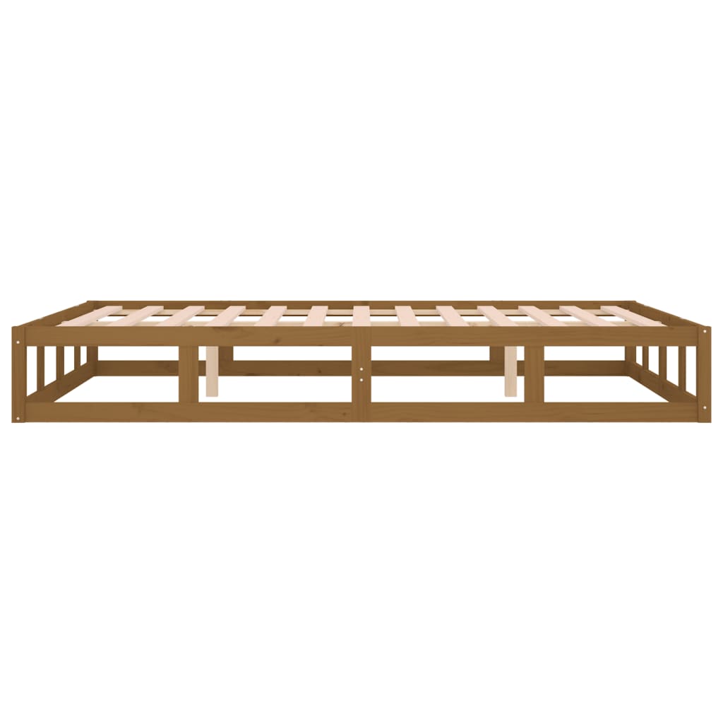 vidaXL Bed Frame without Mattress Honey Brown 135x190 cm Double Solid Wood