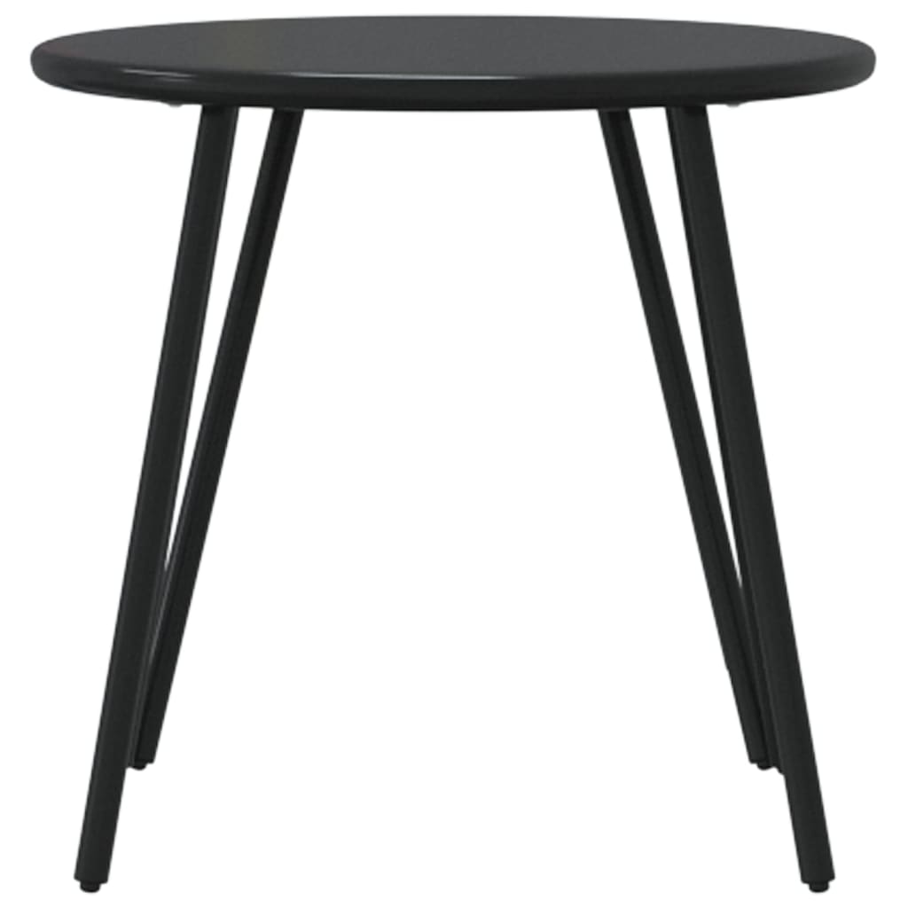 vidaXL Garden Coffee Tables 2 pcs Round Black Powder-coated Steel