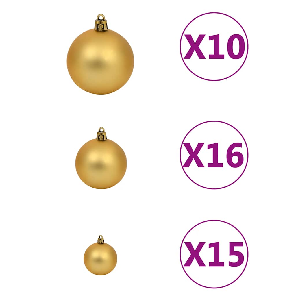 vidaXL Slim Christmas Tree 300 LEDs & Ball Set 270 cm