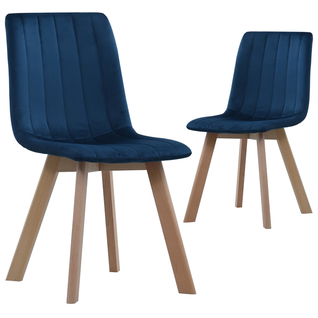 vidaXL Dining Chairs 2 pcs Blue Velvet