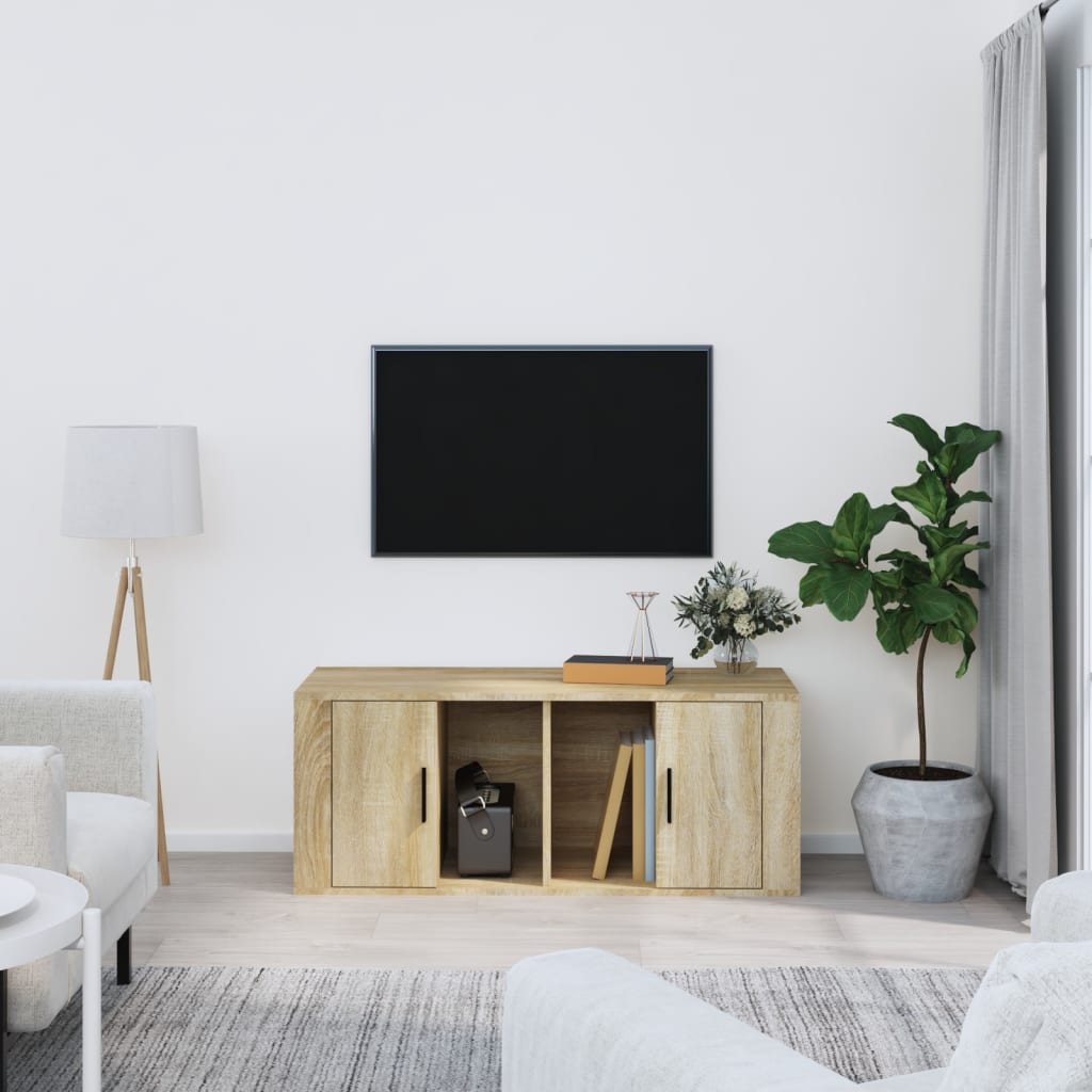 vidaXL TV Cabinet Sonoma Oak 100x35x40 cm Engineered Wood