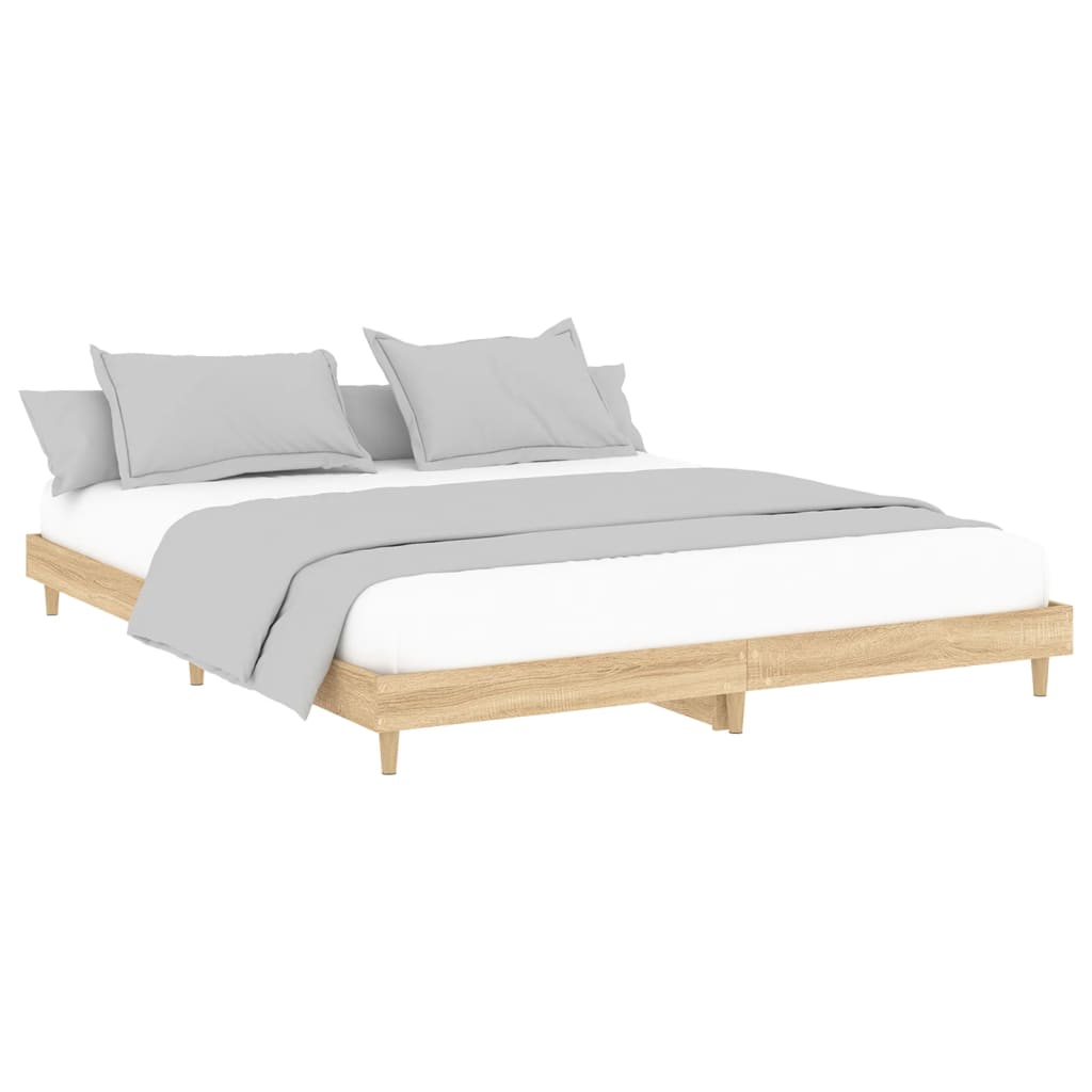 vidaXL Bed Frame without Mattress Sonoma Oak 180x200 cm Super King Engineered Wood