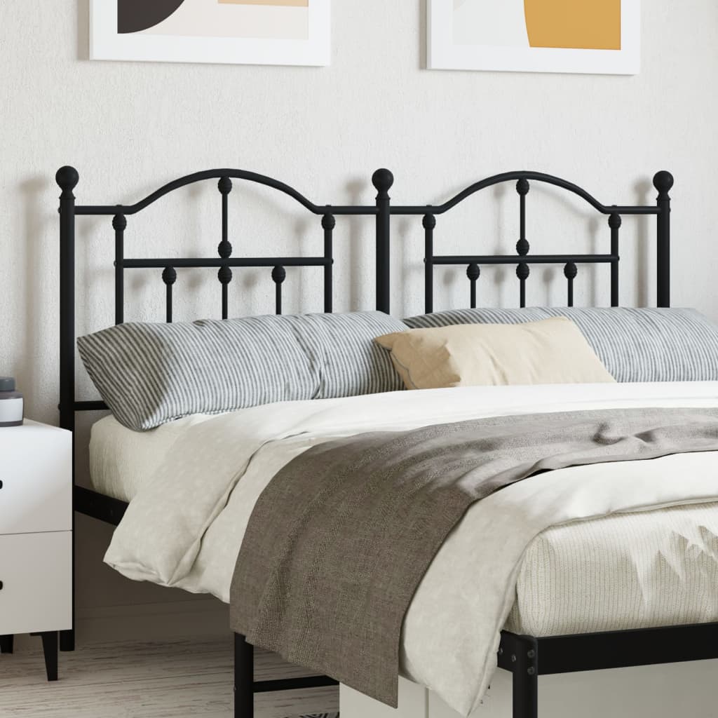 vidaXL Metal Headboard Black 150 cm