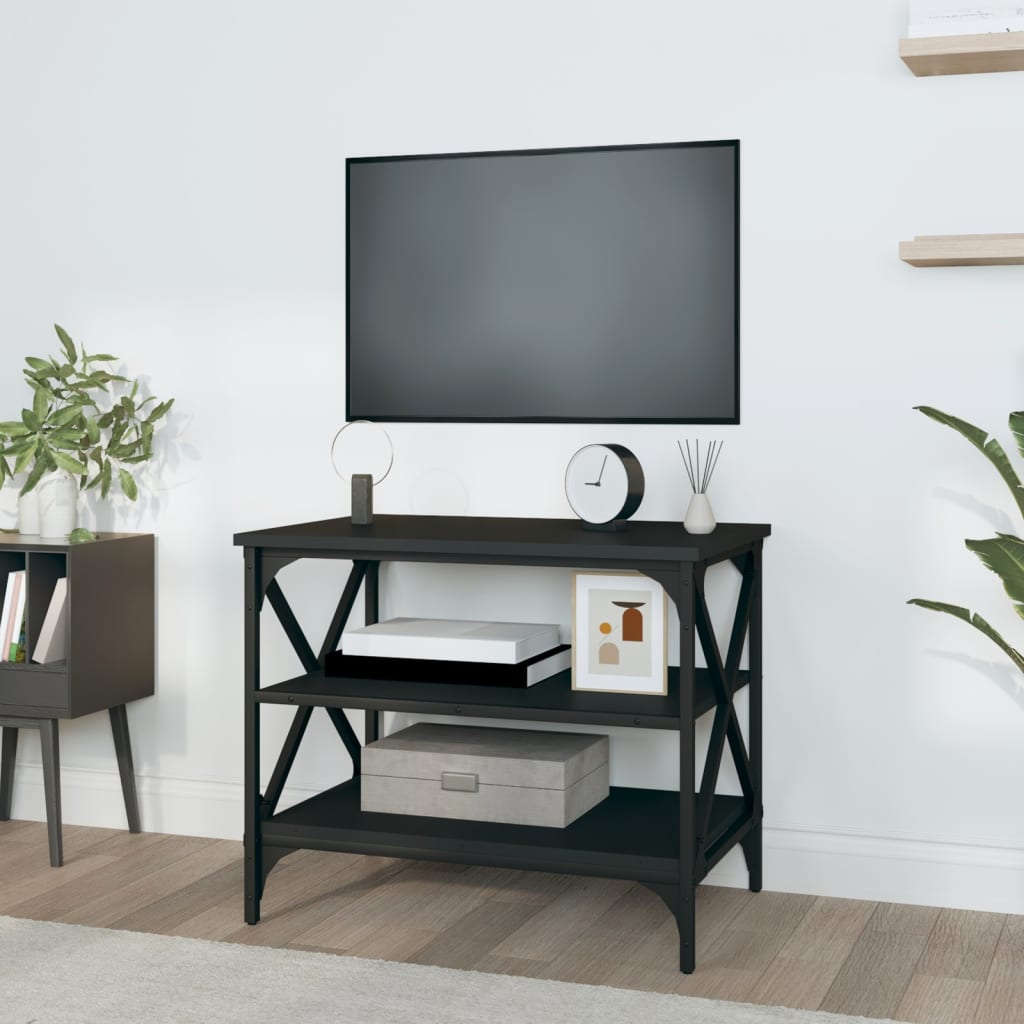 vidaXL TV Cabinet Black 60x40x50 cm Engineered Wood