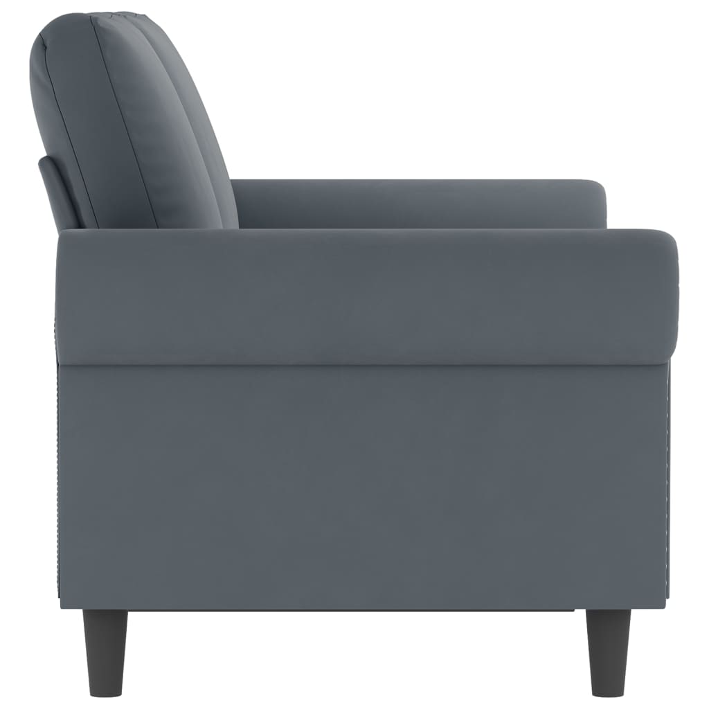 vidaXL 2-Seater Sofa Dark Grey 120 cm Velvet