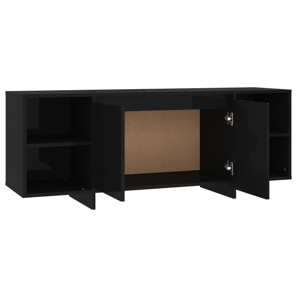 vidaXL TV Cabinet Black 130x35x50 cm Engineered Wood