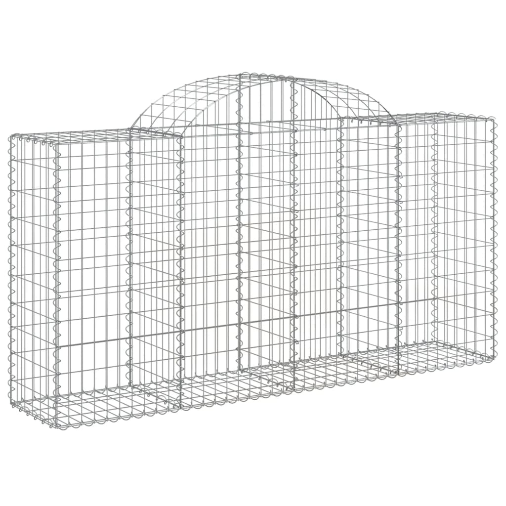 vidaXL Arched Gabion Baskets 10 pcs 200x50x100/120 cm Galvanised Iron