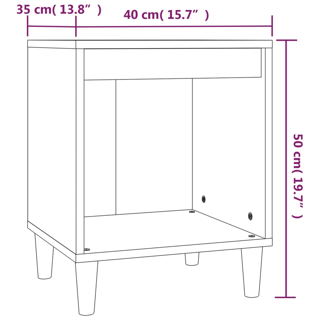 vidaXL Bedside Cabinets 2 pcs Brown Oak 40x35x50 cm