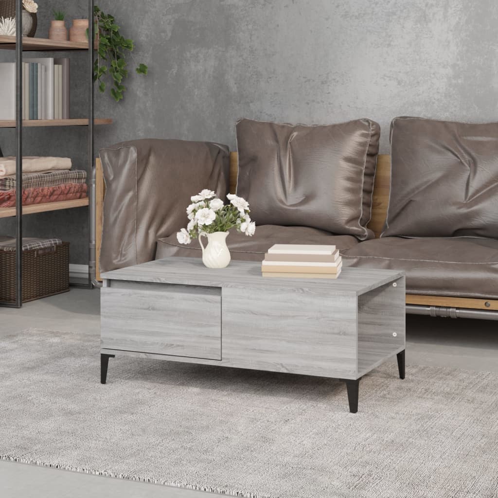 vidaXL Coffee Table Grey Sonoma 90x50x36.5 cm Engineered Wood