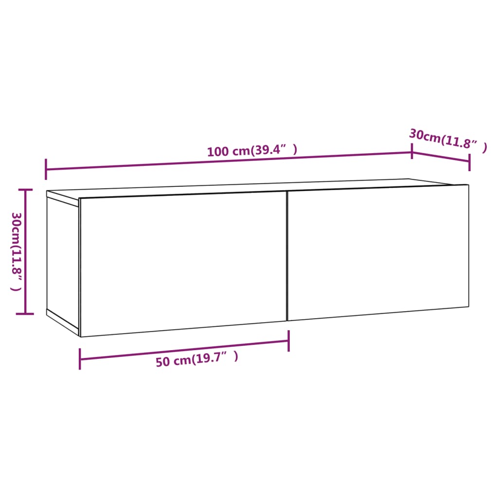 vidaXL 6 Piece TV Cabinet Set High Gloss White Engineered Wood