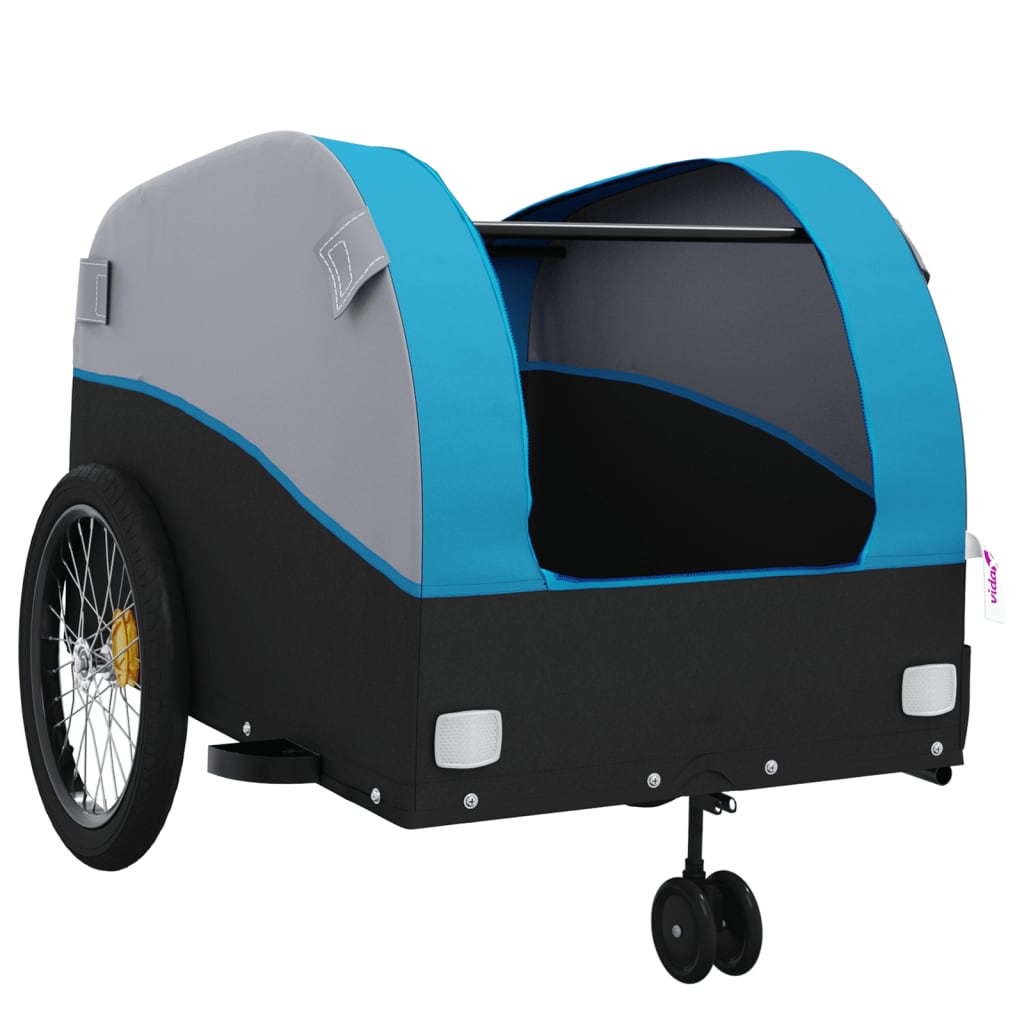 vidaXL Bike Trailer Black and Blue 45 kg Iron