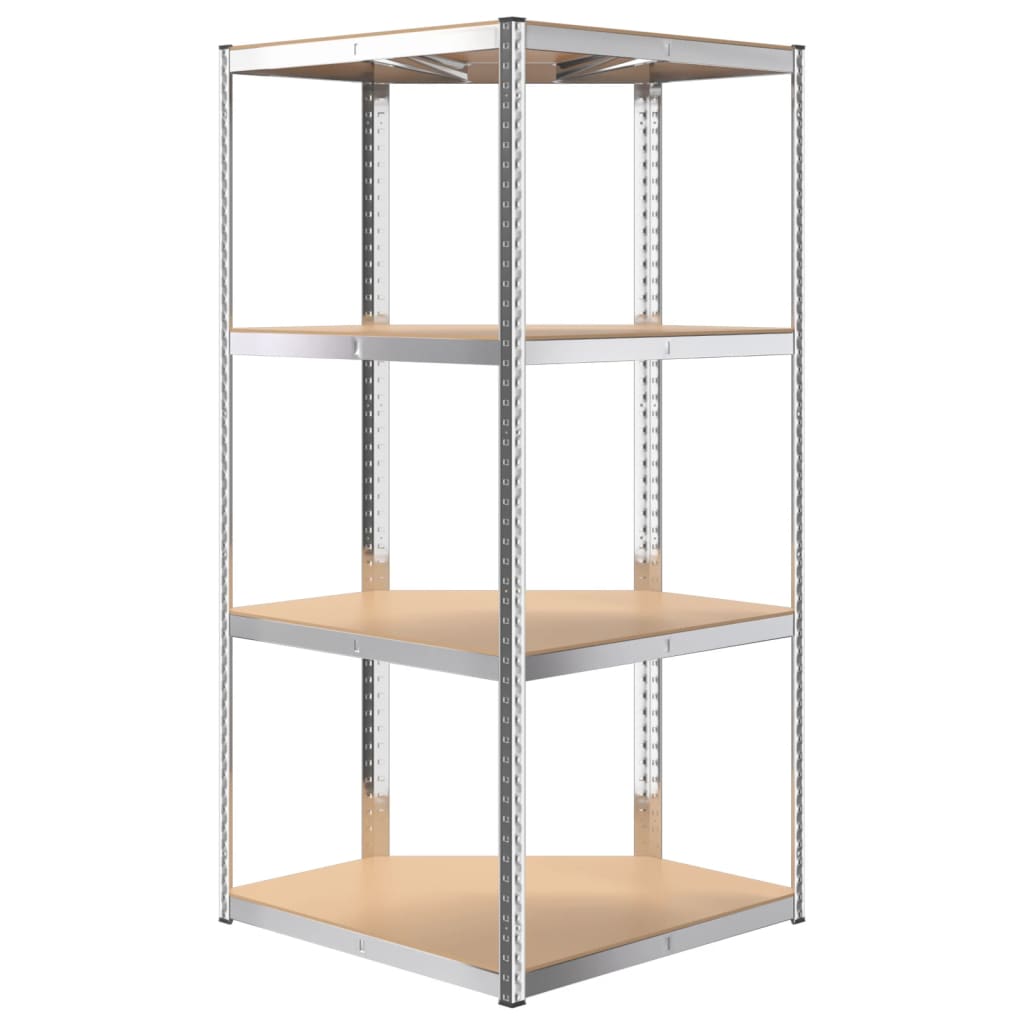 vidaXL 4-Layer Shelves 5 pcs Silver Steel&Engineered Wood