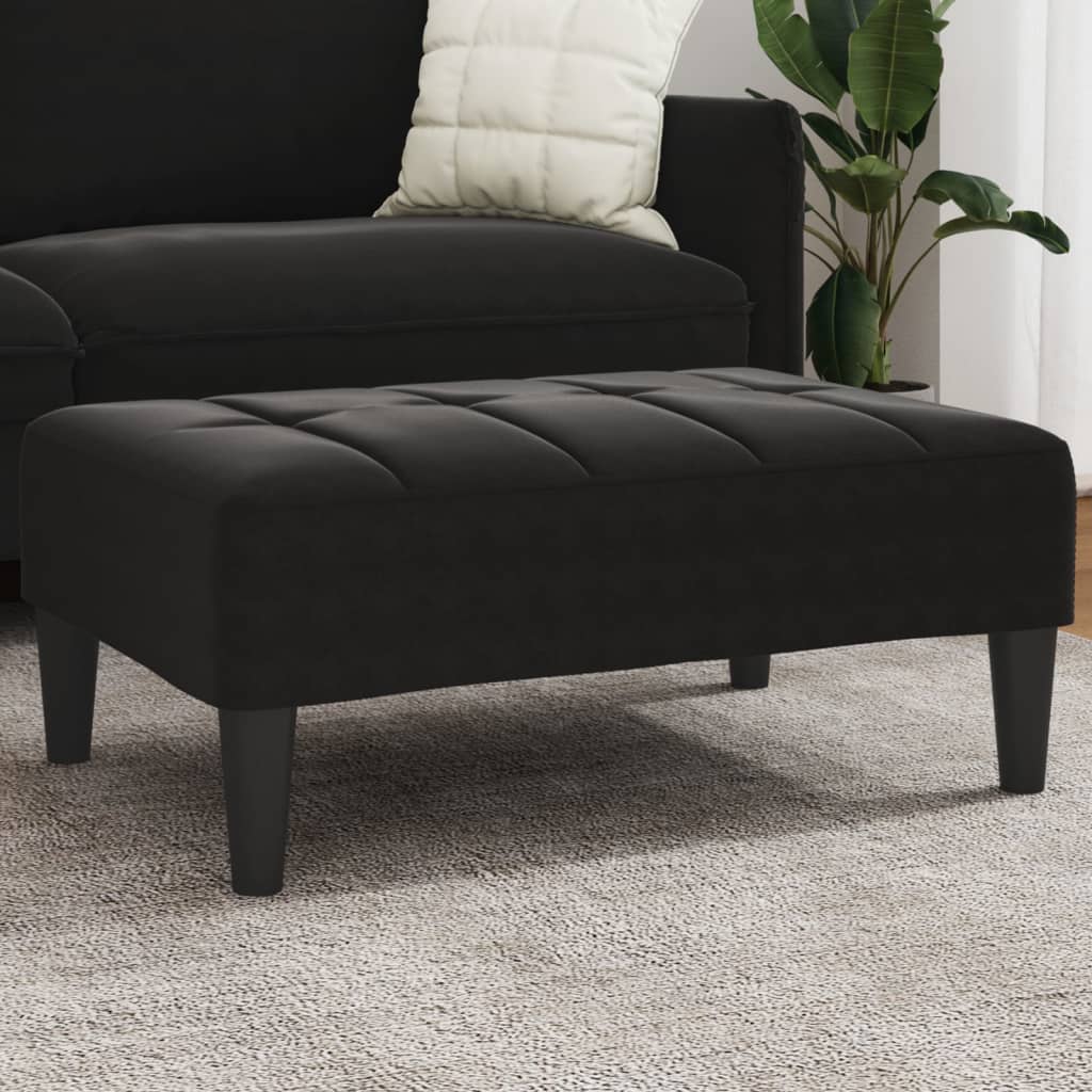 vidaXL Footstool Black 77x55x31 cm Velvet