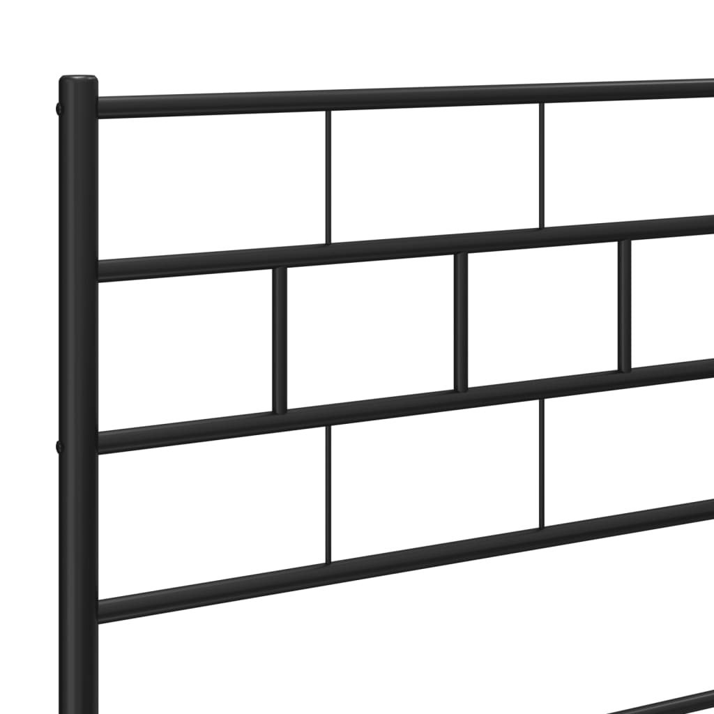 vidaXL Metal Bed Frame without Mattress with Footboard Black 150x200 cm King Size