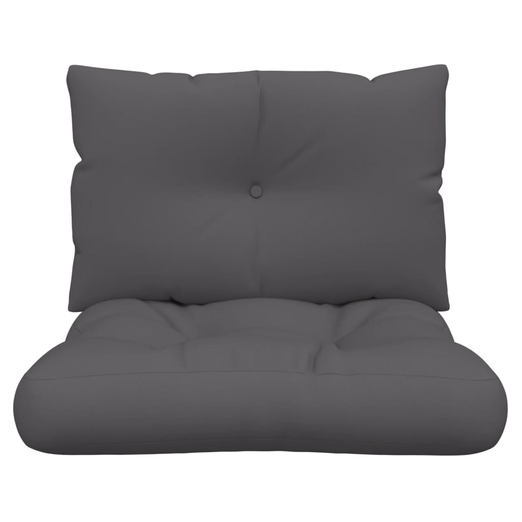 vidaXL Pallet Cushions 2 pcs Anthracite Fabric