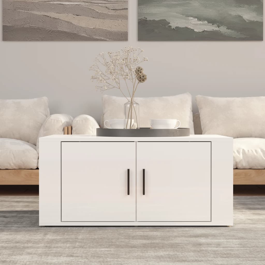 vidaXL Coffee Table High Gloss White 80x50x36 cm Engineered Wood