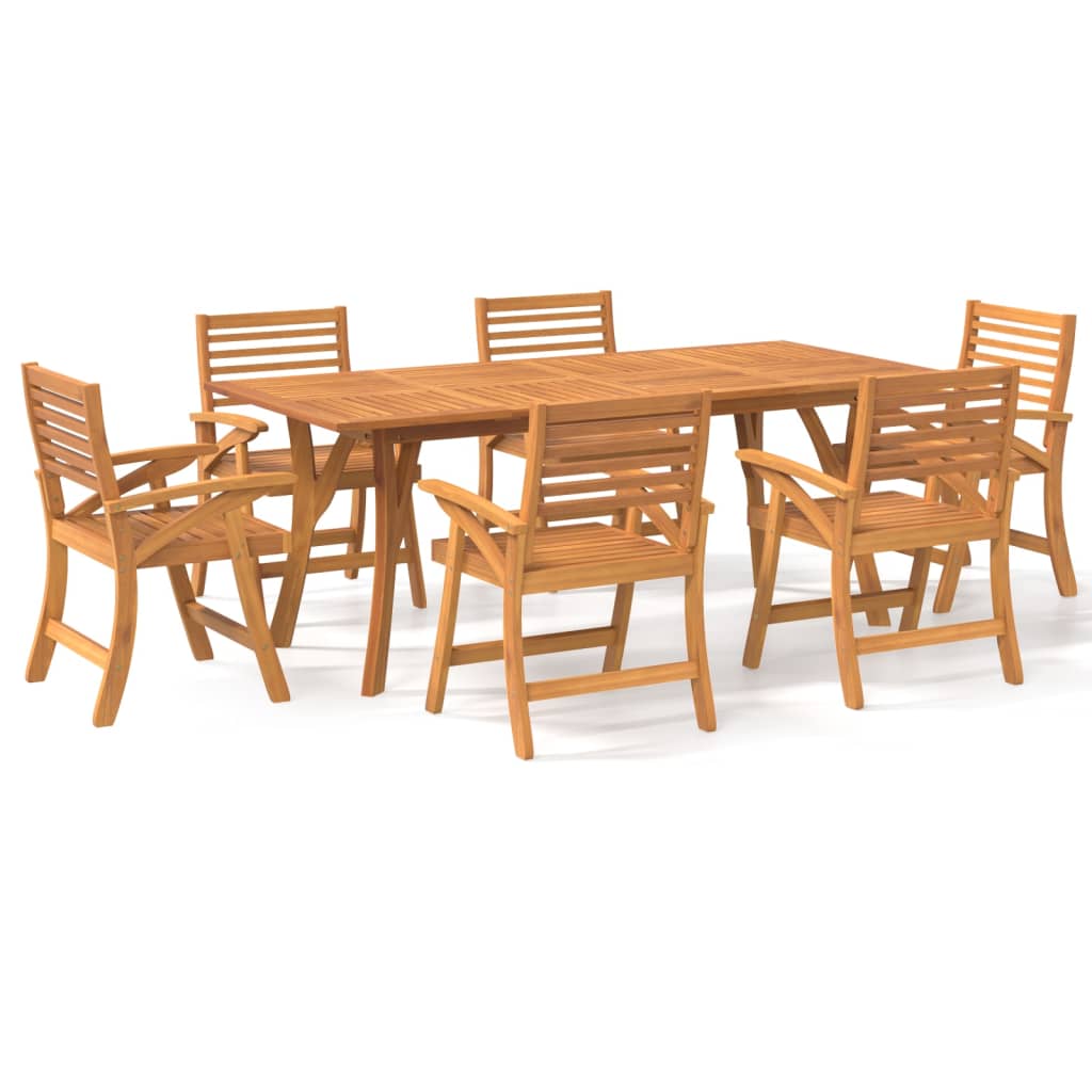 vidaXL 7 Piece Garden Dining Set Solid Wood Acacia