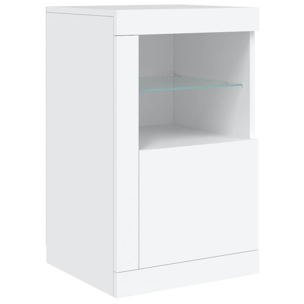 vidaXL Sideboard with LED Lights White 163x37x67 cm