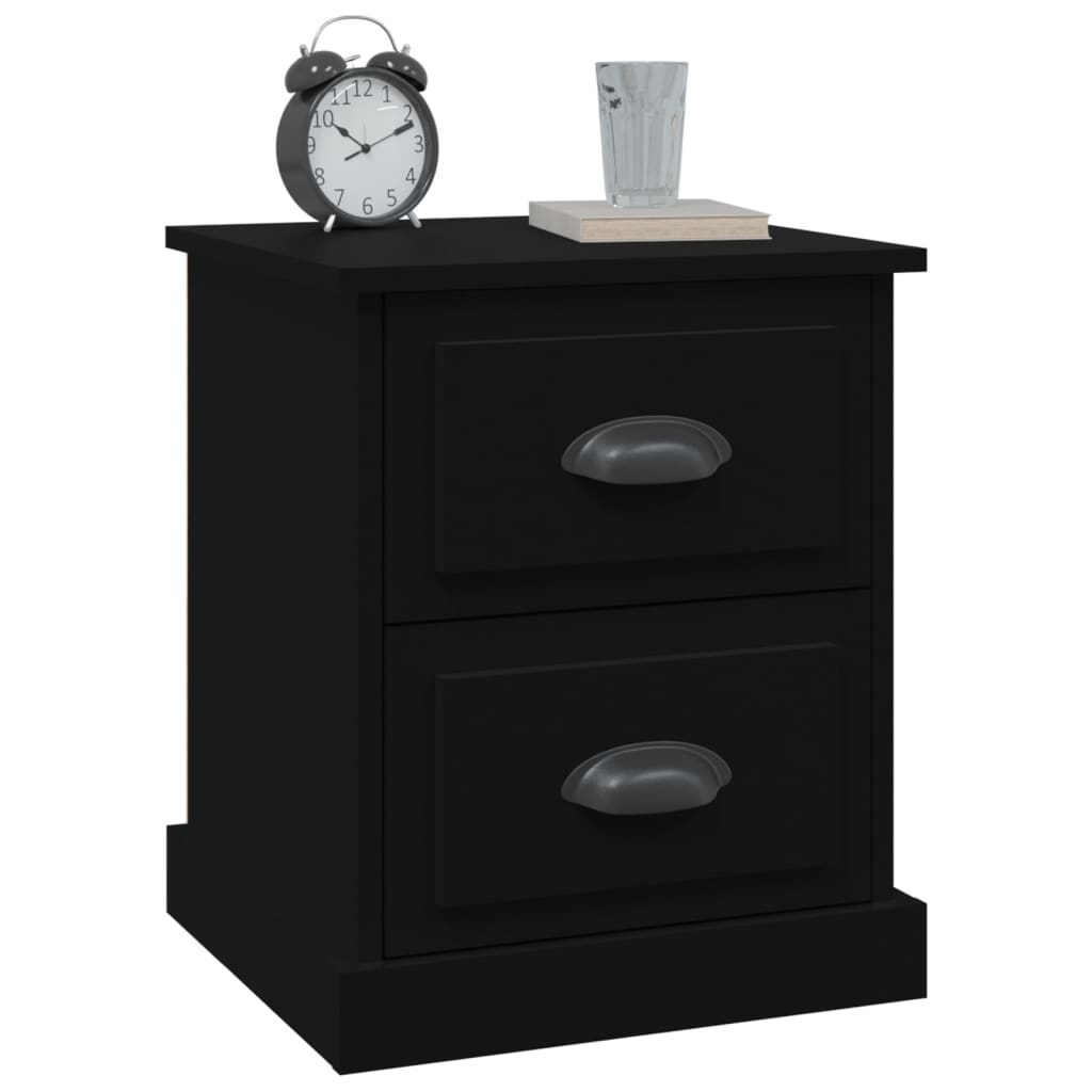 vidaXL Bedside Cabinet Black 39x39x47.5 cm Engineered Wood