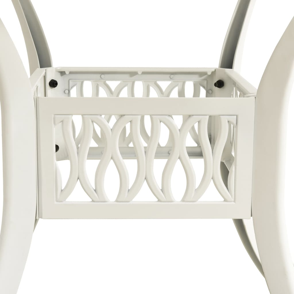 vidaXL 3 Piece Bistro Set Cast Aluminium White