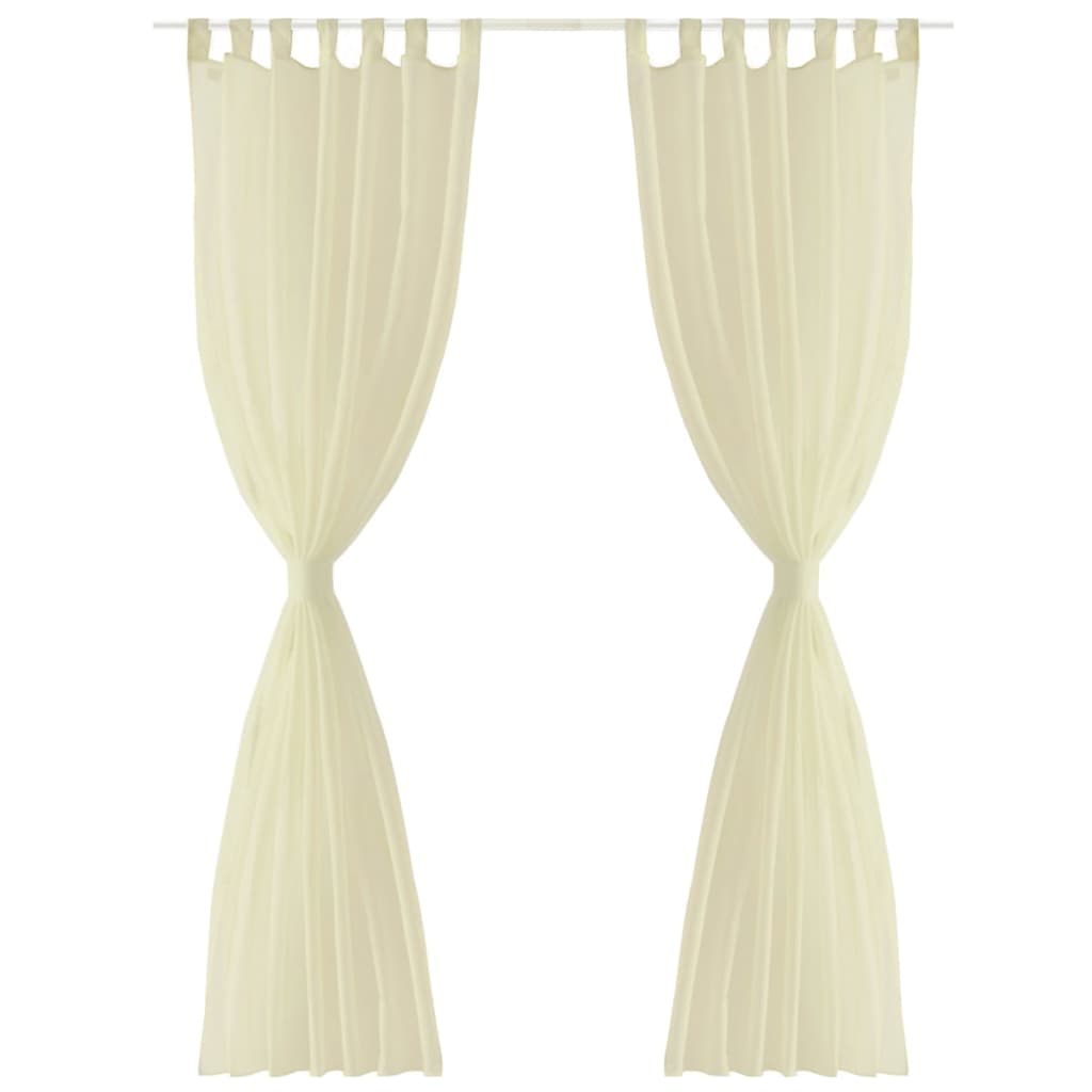 Cream Sheer Curtain 140 x 225 cm 2 pcs