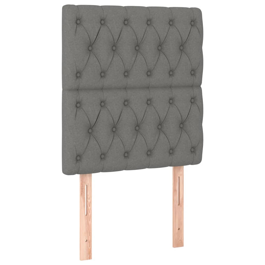 vidaXL LED Headboard Dark Grey 80 cm Fabric