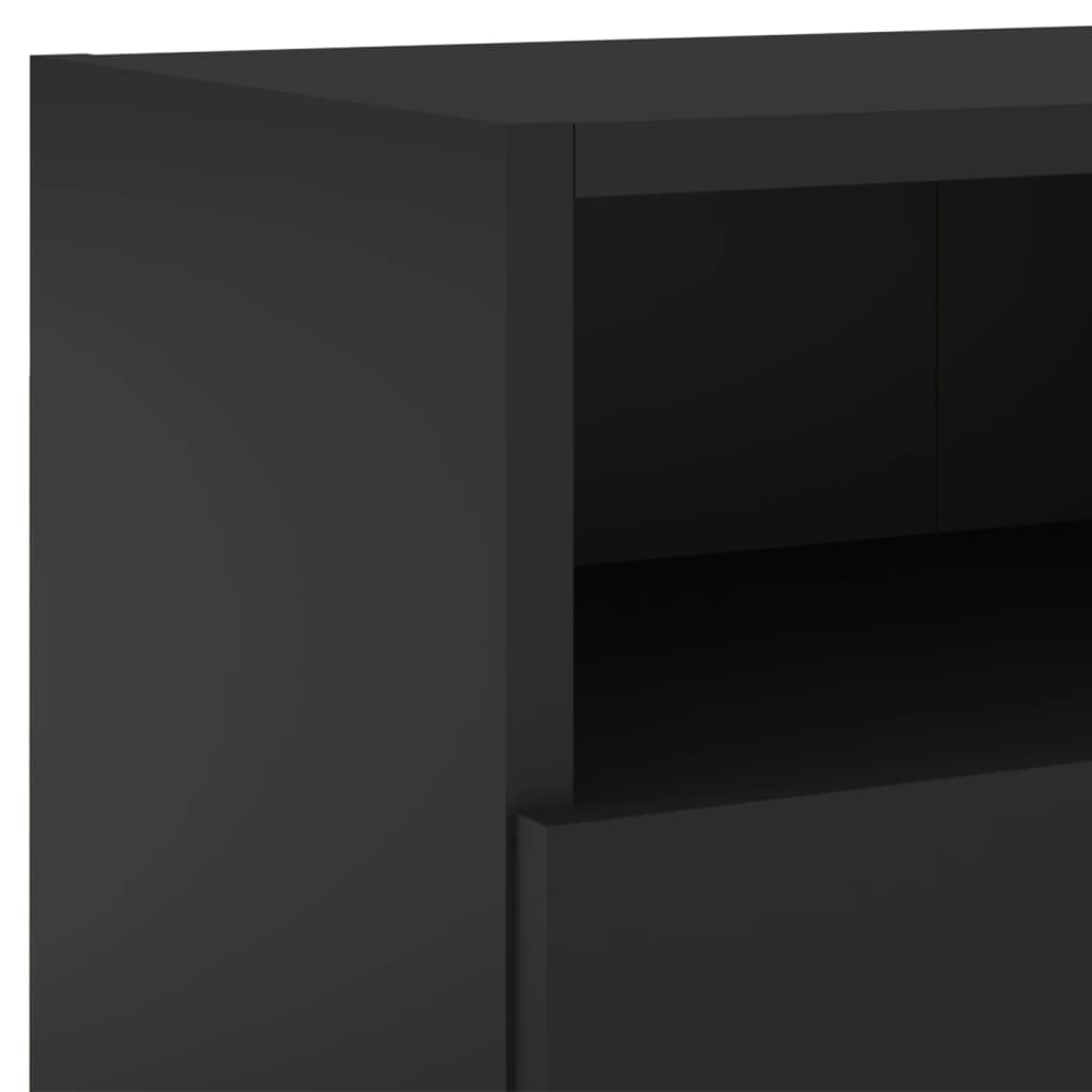 vidaXL TV Wall Cabinet Black 80x30x30 cm Engineered Wood