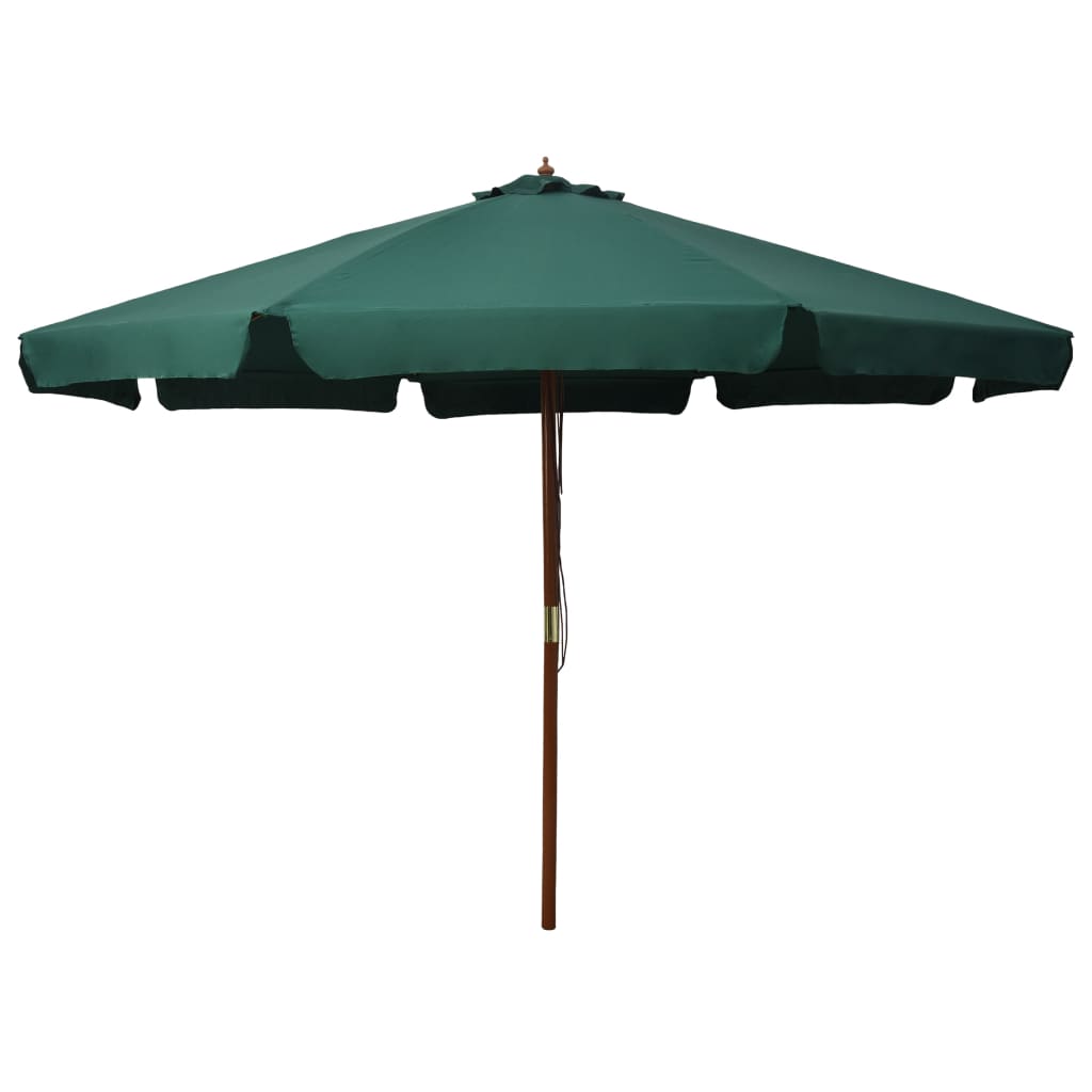 vidaXL Garden Parasol with Wooden Pole 330 cm Green