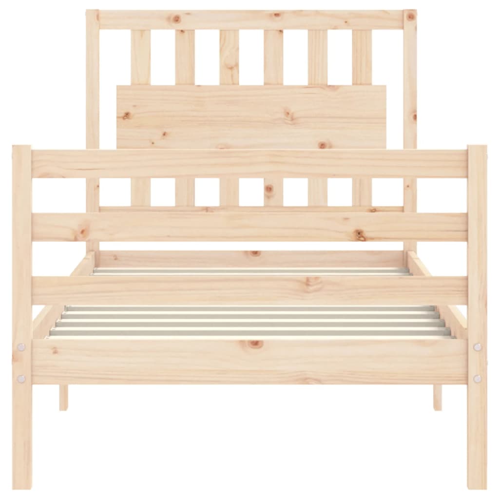 vidaXL Bed Frame without Mattress Single Solid Wood