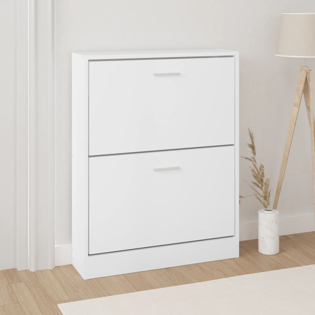 vidaXL Shoe Cabinet White 59x17x81 cm Engineered Wood