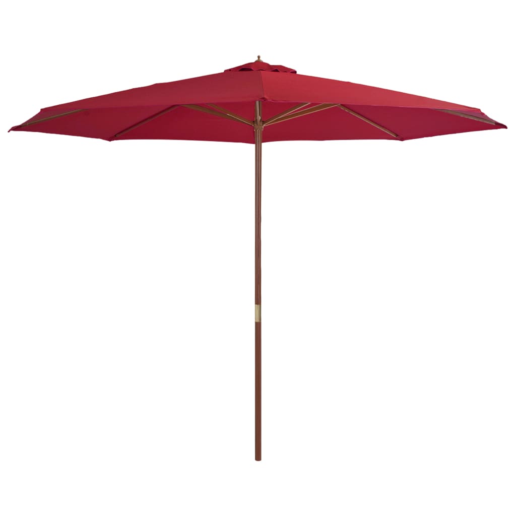 vidaXL Garden Parasol with Wooden Pole 350 cm Burgundy