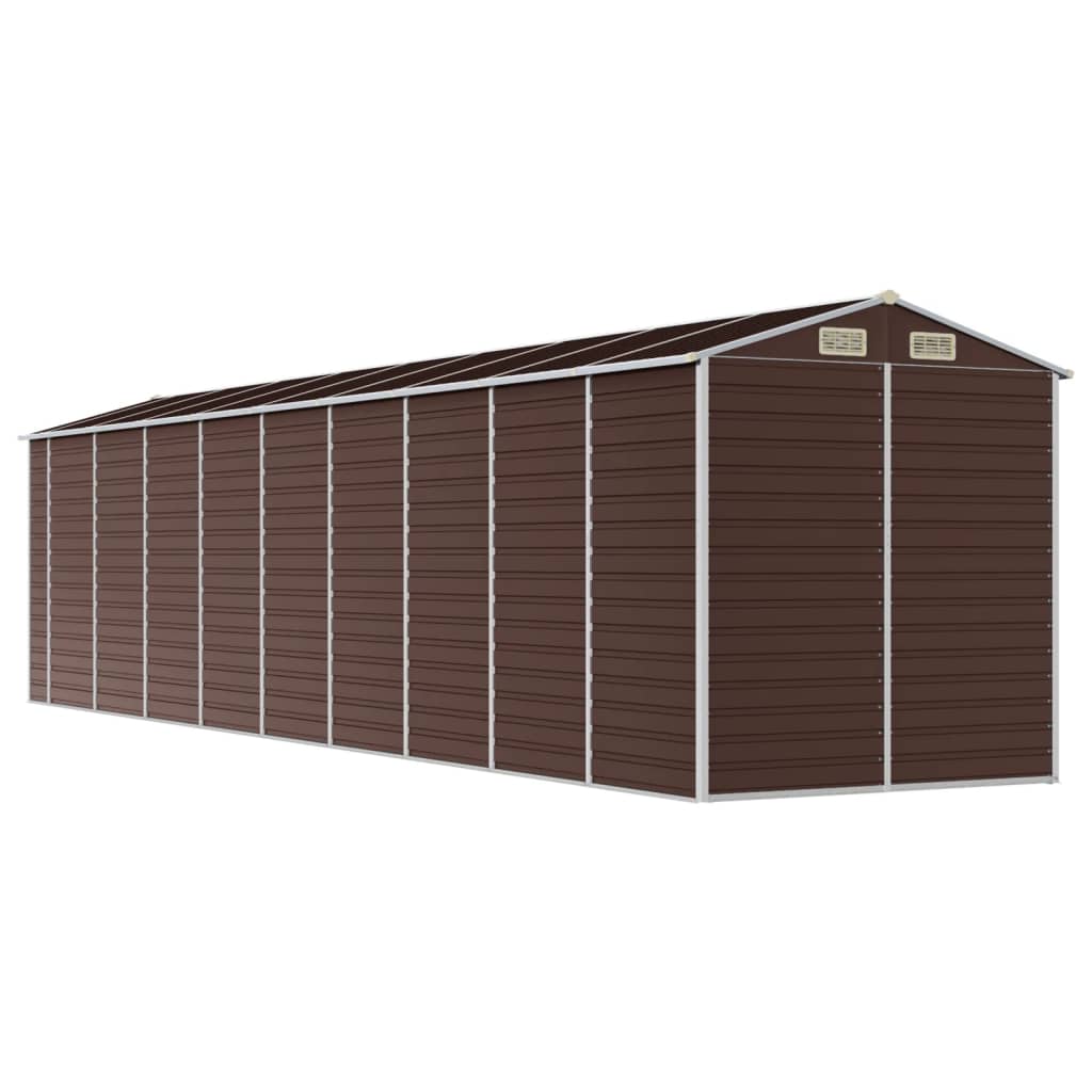 vidaXL Garden Shed Brown 191x810x198 cm Galvanised Steel