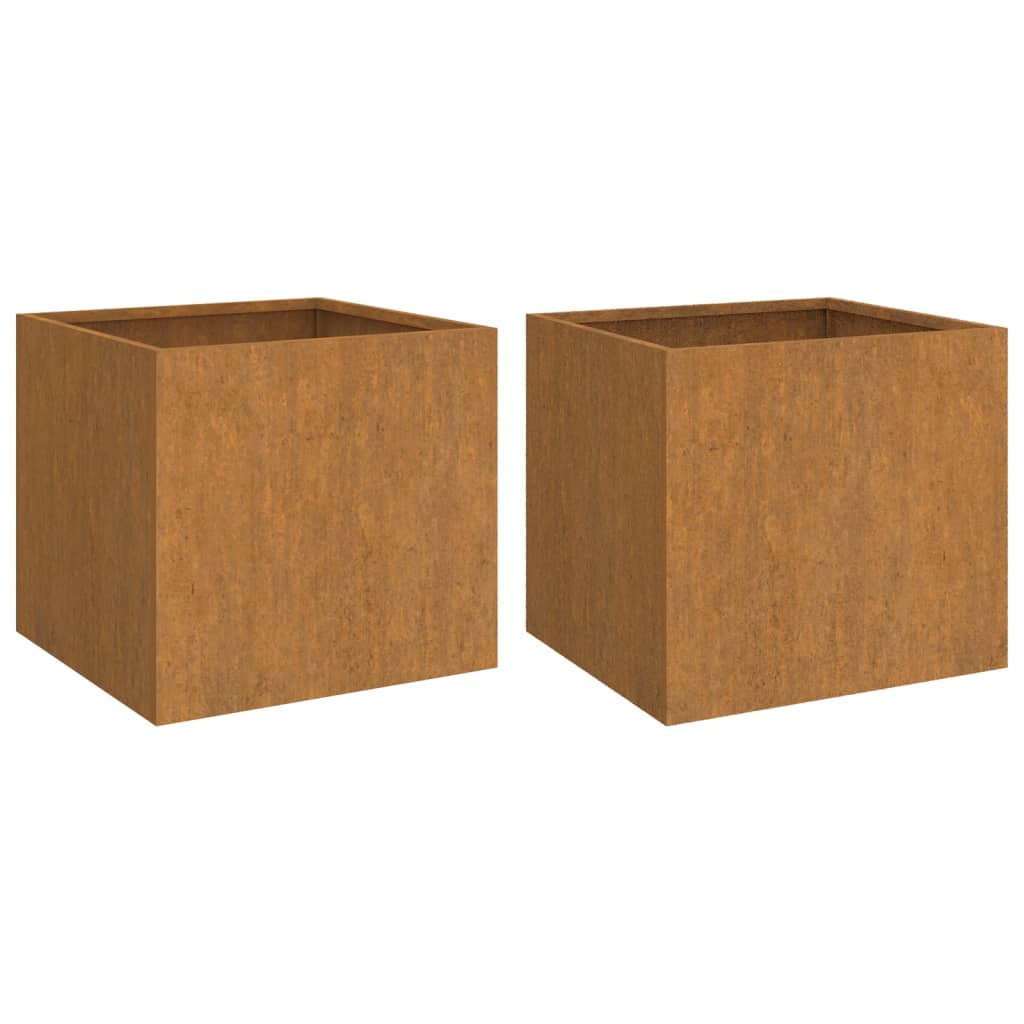 vidaXL Planters 2 pcs 49x47x46 cm Corten Steel