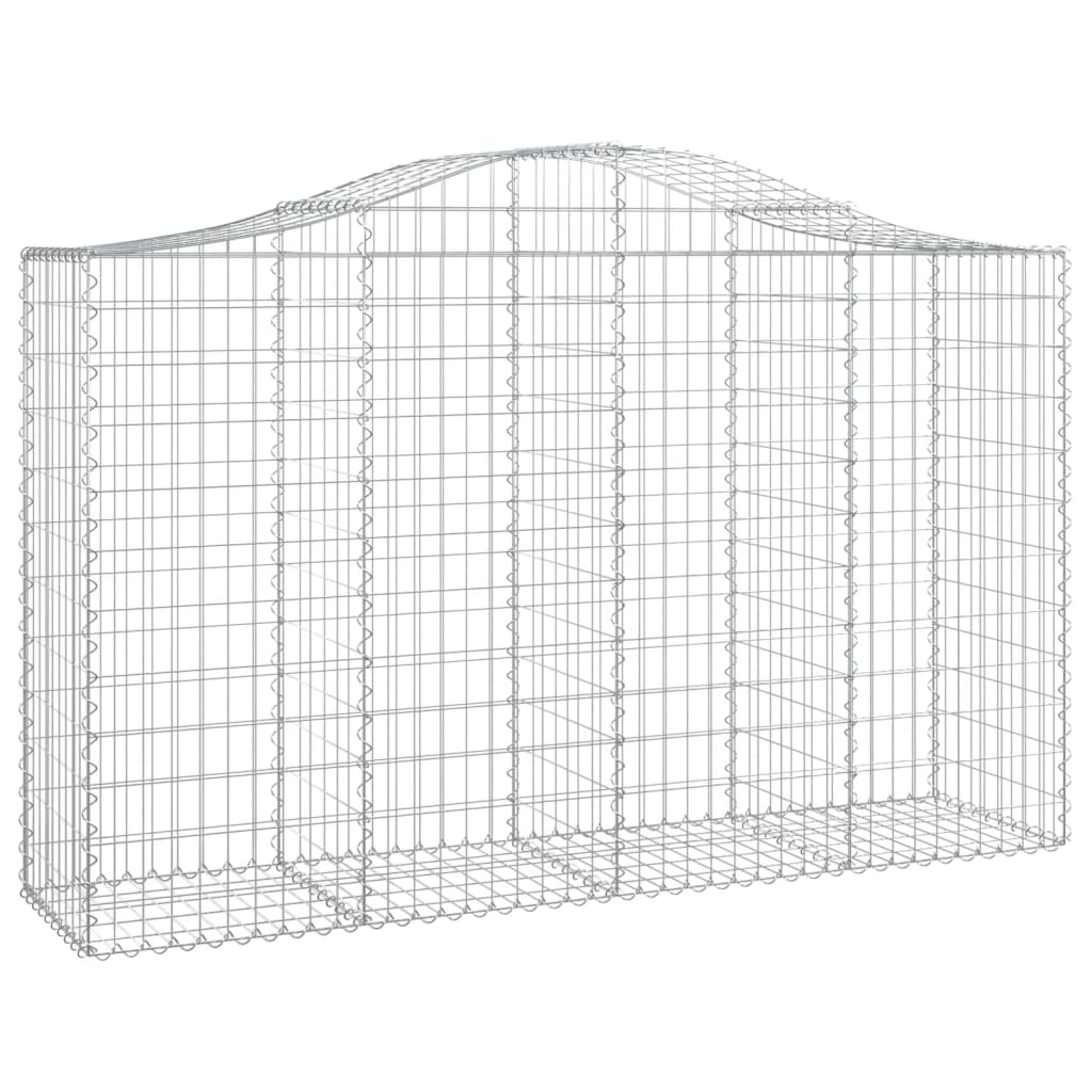 vidaXL Arched Gabion Baskets 25 pcs 200x50x120/140 cm Galvanised Iron