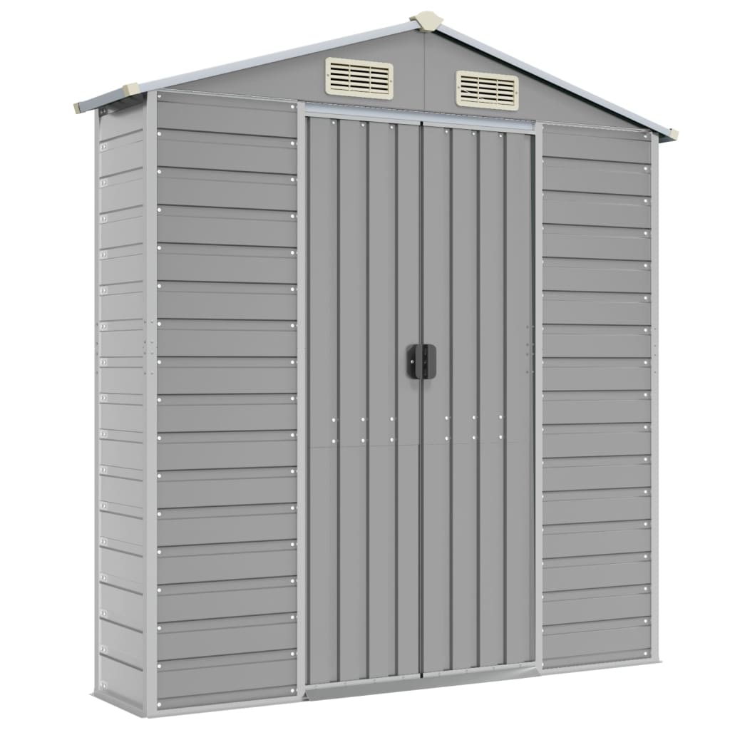 vidaXL Garden Shed Light Grey 191x470x198 cm Galvanised Steel