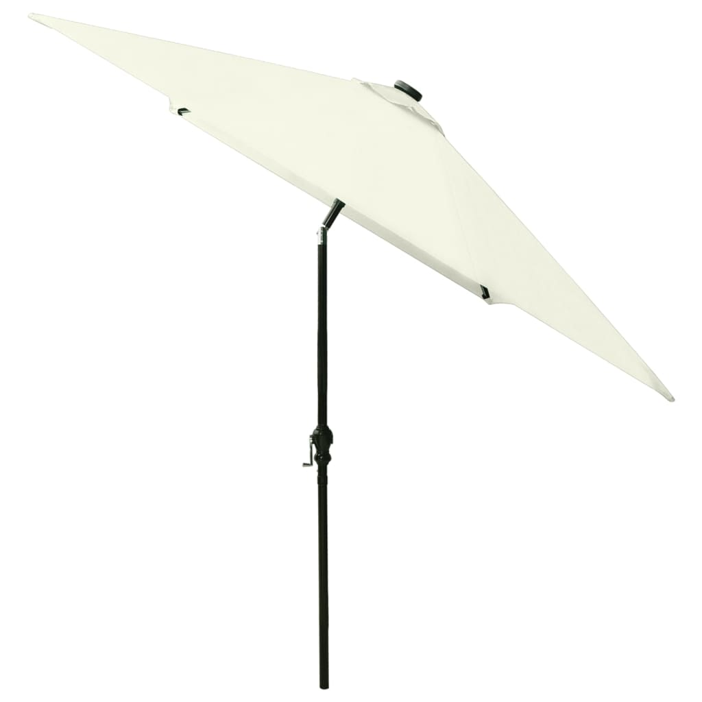 vidaXL Garden Parasol with LEDs and Steel Pole Sand 2x3 m