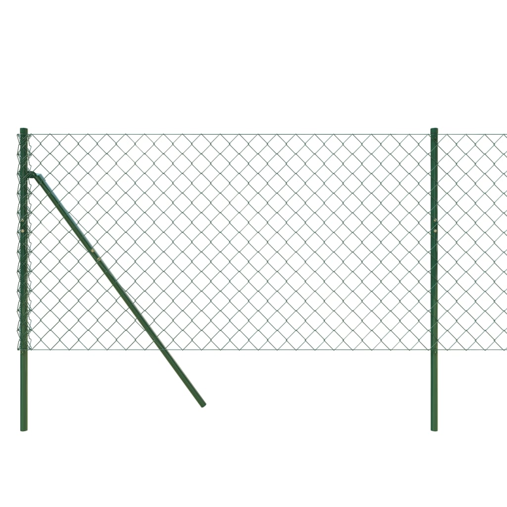 vidaXL Chain Link Fence Green 1x25 m