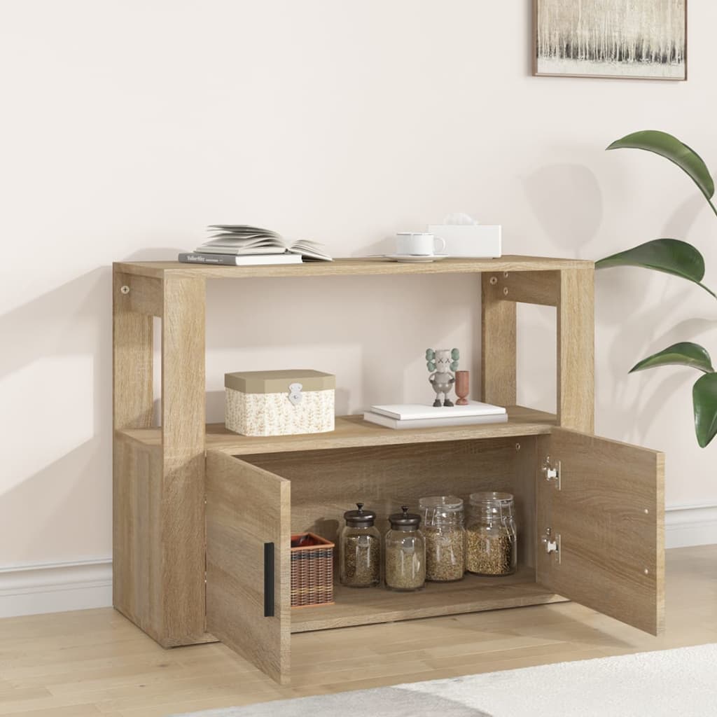 vidaXL Sideboard Sonoma Oak 80x30x60 cm Engineered Wood