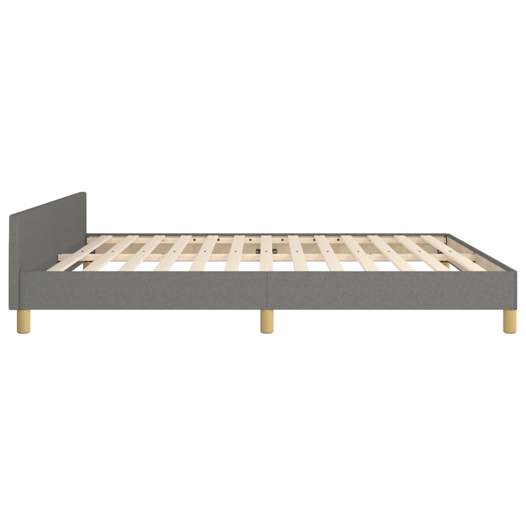 vidaXL Bed Frame without Mattress Dark Grey 152x203 cm Queen Fabric