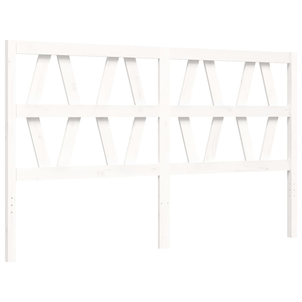 vidaXL Bed Frame without Mattress White King Size Solid Wood