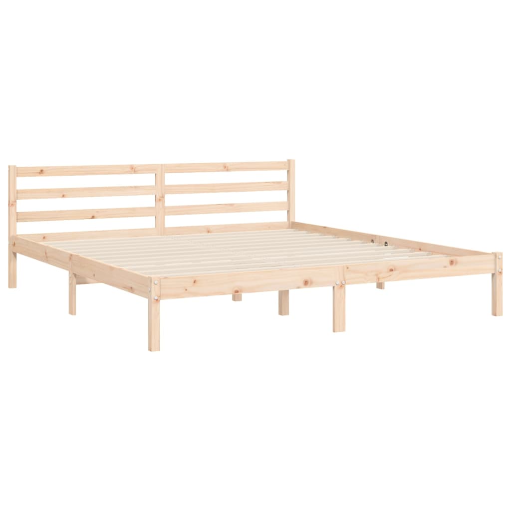 vidaXL Bed Frame with Headboard Super King Size Solid Wood