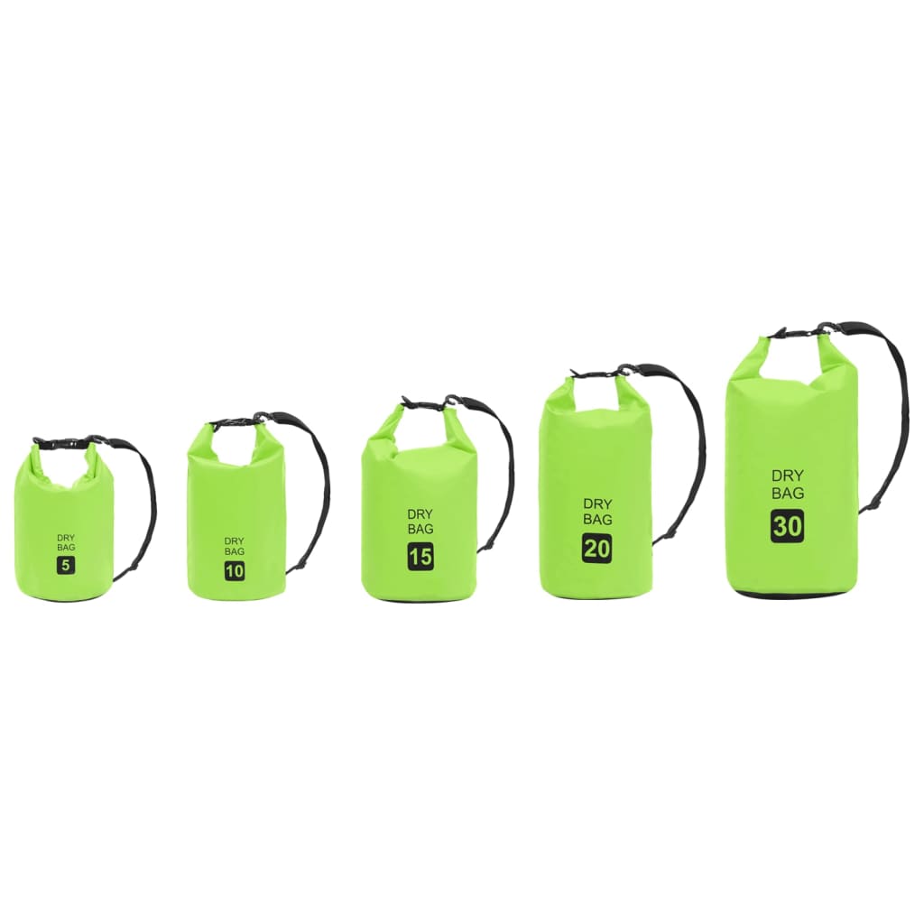 vidaXL Dry Bag Green 15 L PVC