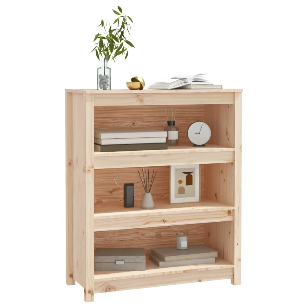 vidaXL Book Cabinet 80x35x97 cm Solid Wood Pine