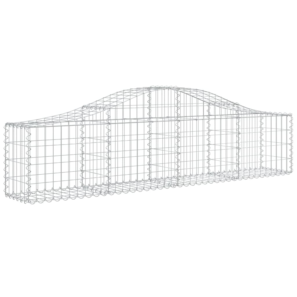 vidaXL Arched Gabion Baskets 13 pcs 200x30x40/60 cm Galvanised Iron