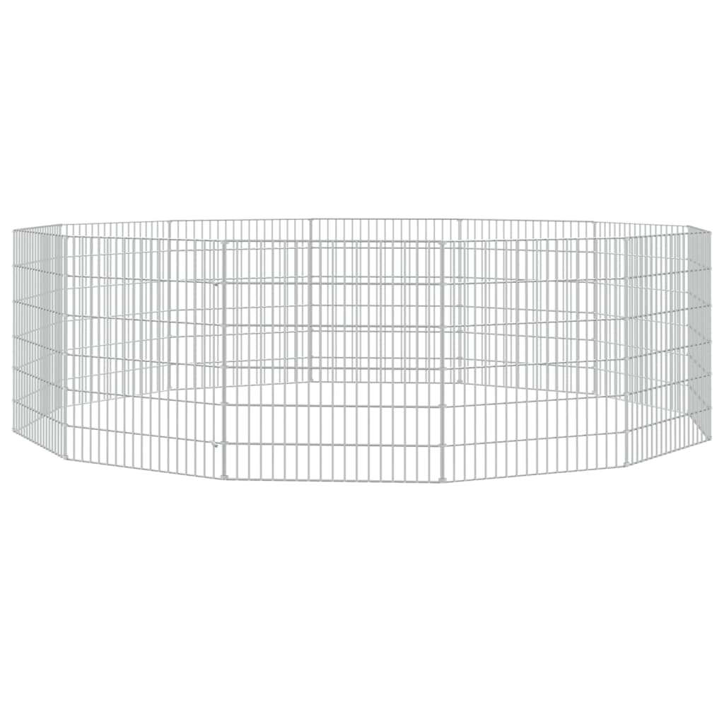 vidaXL Free Range Animal Enclosure 12-Panel 54x60 cm Galvanised Iron