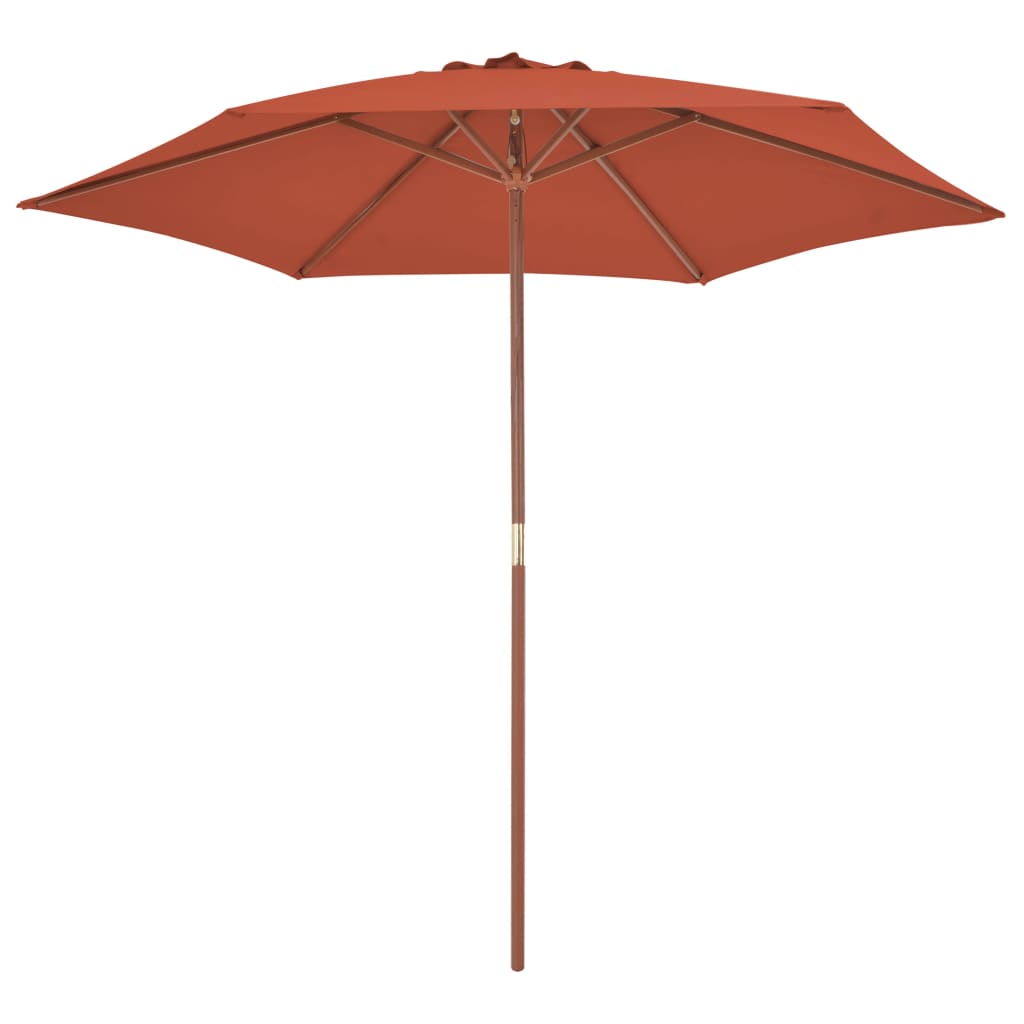 vidaXL Garden Parasol with Wooden Pole 270 cm Terracotta