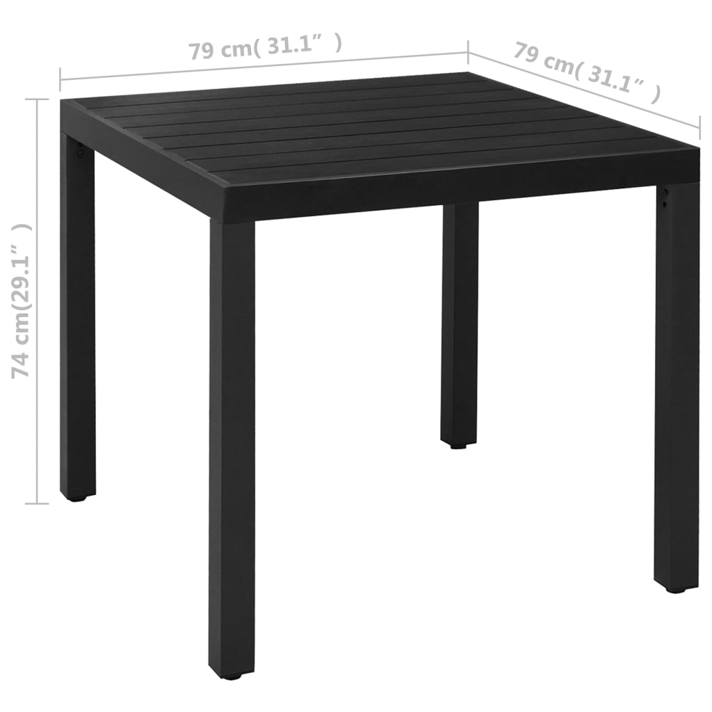 vidaXL 3 Piece Garden Dining Set Black